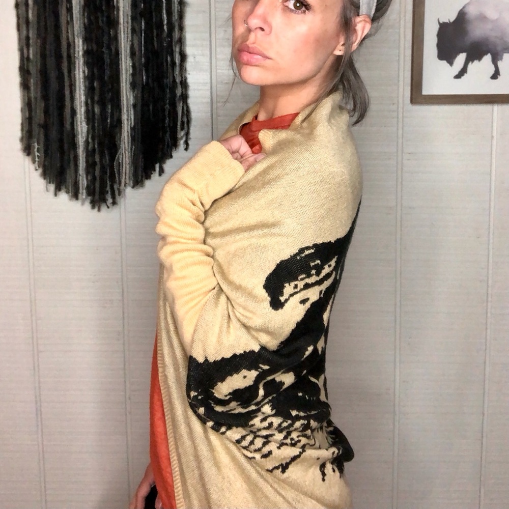 Love tree happens cocoon tiger open front cardigan